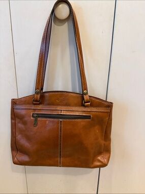 Patricia Nash Tan Cognac Leather Shoulder Tote